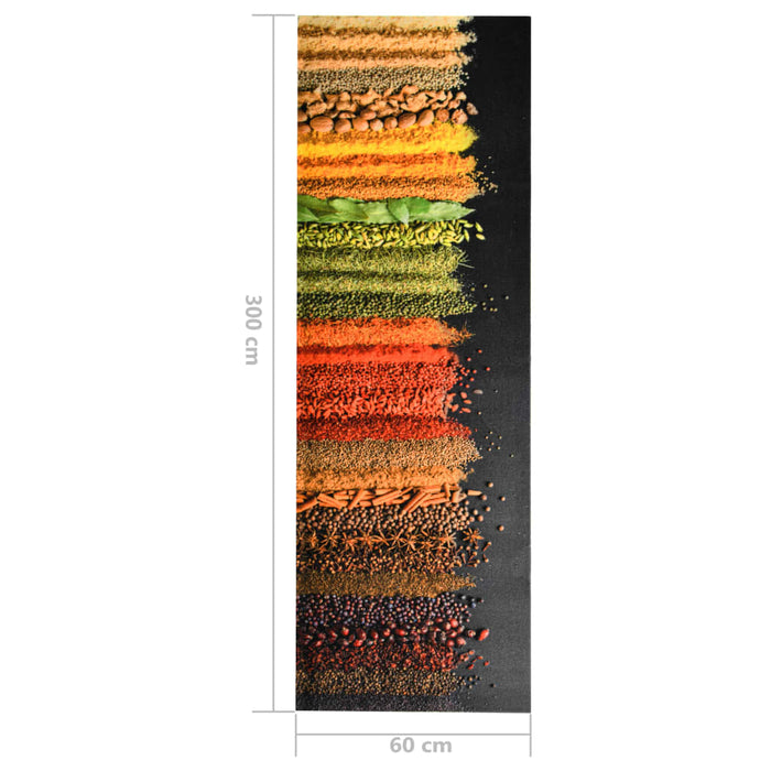 Covoraș bucătărie, lavabil, imprimeu condimente, 60x300 cm - WALTI WALTI