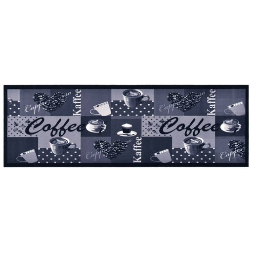 Covoraș bucătărie, lavabil, albastru, 45x150 cm, model cafea - WALTI WALTI