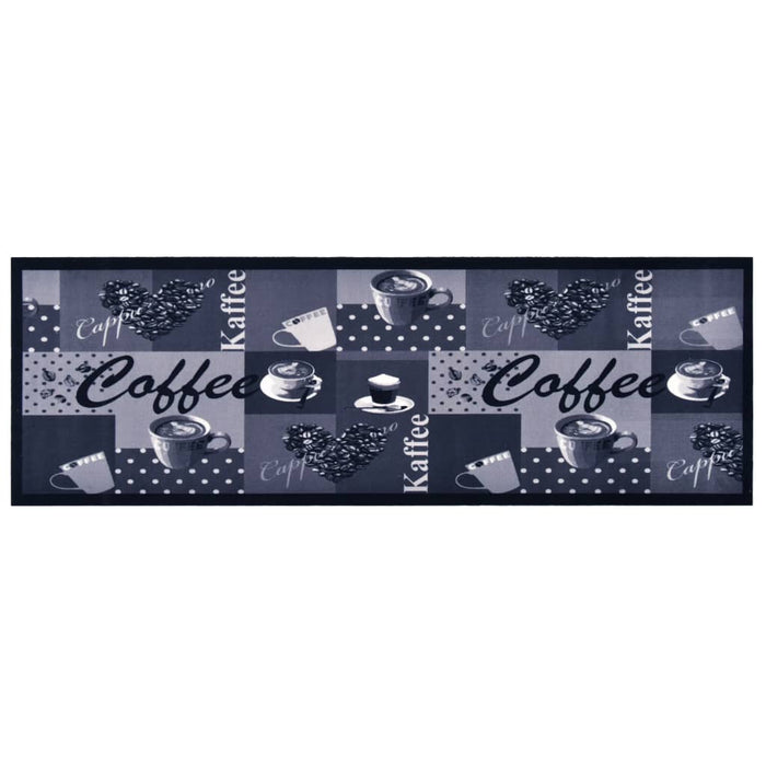 Covoraș bucătărie, lavabil, albastru, 45x150 cm, model cafea - WALTI WALTI
