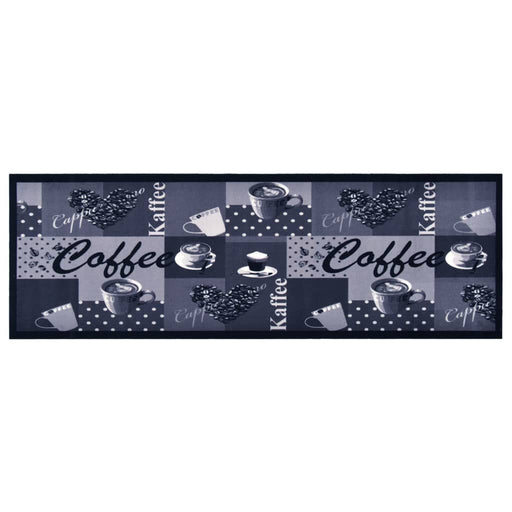 Covoraș de bucătărie lavabil, albastru, model cafea, 60x180 cm - WALTI WALTI