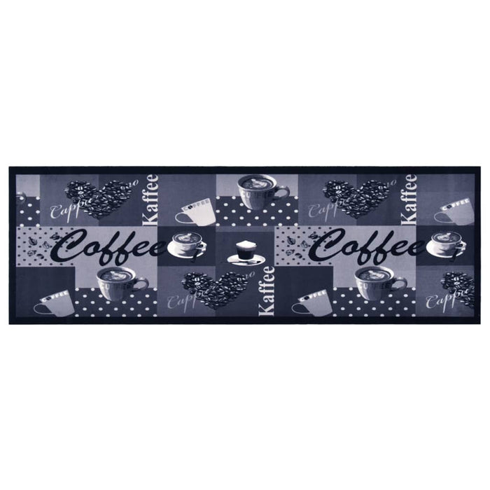Covoraș de bucătărie lavabil, albastru, model cafea, 60x180 cm - WALTI WALTI