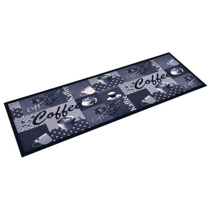 Covoraș de bucătărie lavabil, albastru, model cafea, 60x180 cm - WALTI WALTI