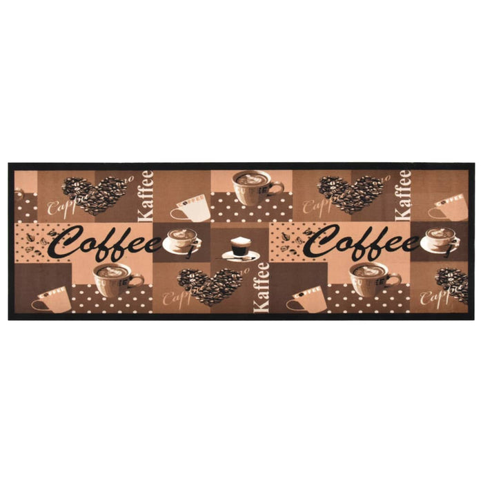 Covoraș bucătărie, lavabil, maro, model cafea 60x300 cm - WALTI WALTI