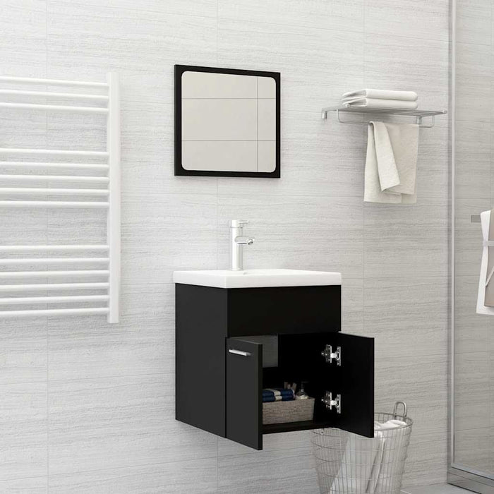 Set mobilier de baie, 2 piese, negru, PAL - WALTI WALTI
