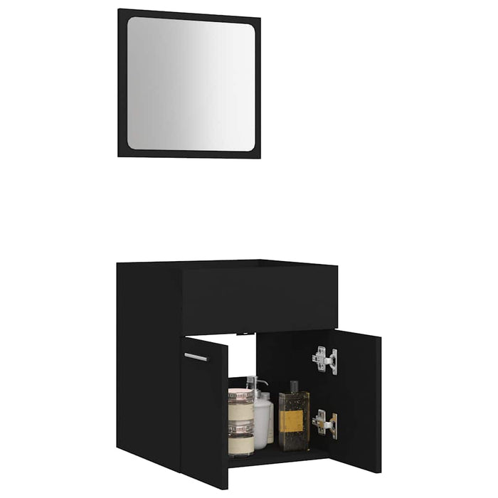 Set mobilier de baie, 2 piese, negru, PAL - WALTI WALTI