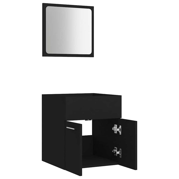 Set mobilier de baie, 2 piese, negru, PAL - WALTI WALTI