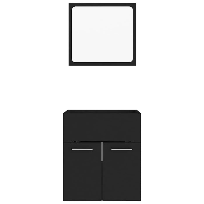 Set mobilier de baie, 2 piese, negru, PAL - WALTI WALTI