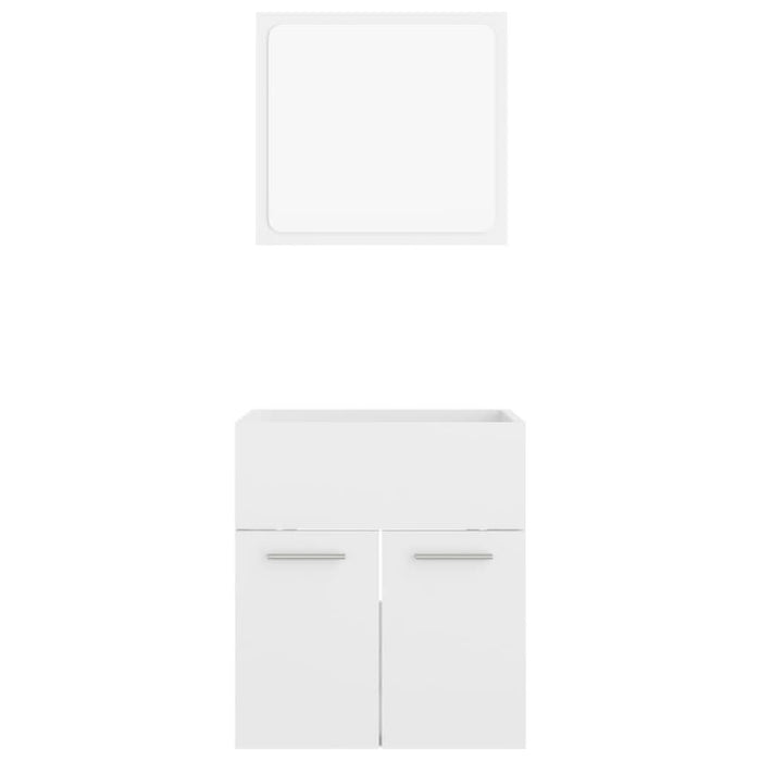 Set mobilier de baie, 2 piese, alb extralucios, lemn prelucrat - WALTI WALTI
