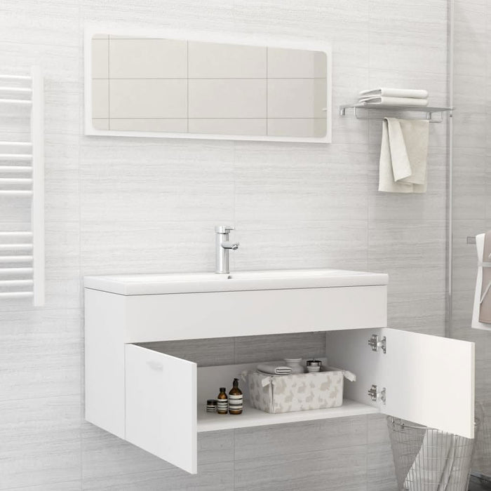 Set mobilier de baie, 2 piese, alb, PAL - WALTI WALTI