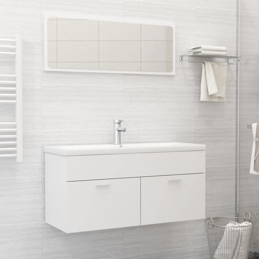 Set mobilier de baie, 2 piese, alb, PAL - WALTI WALTI