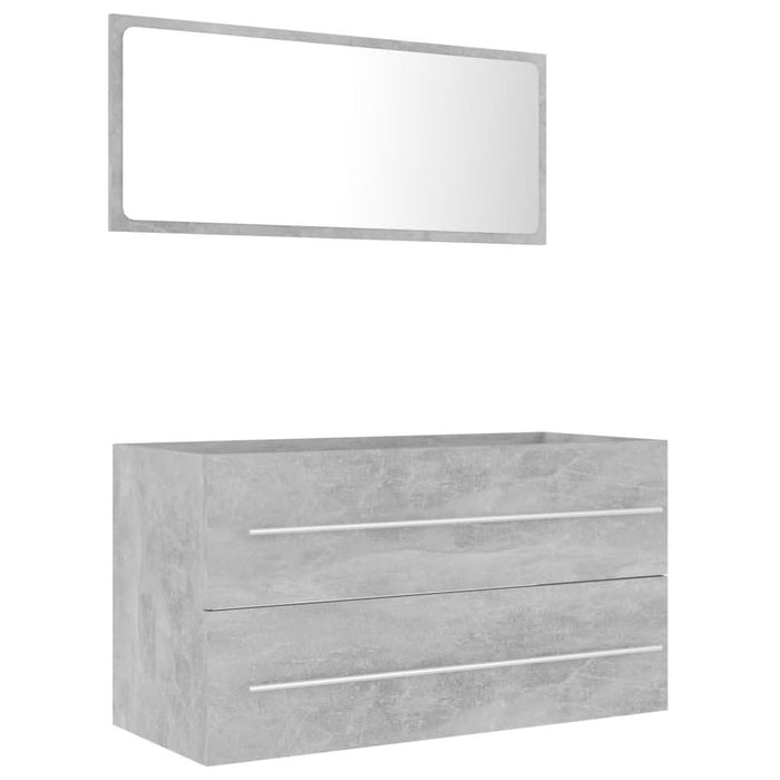 Set mobilier de baie, 2 piese, gri beton, PAL - WALTI WALTI