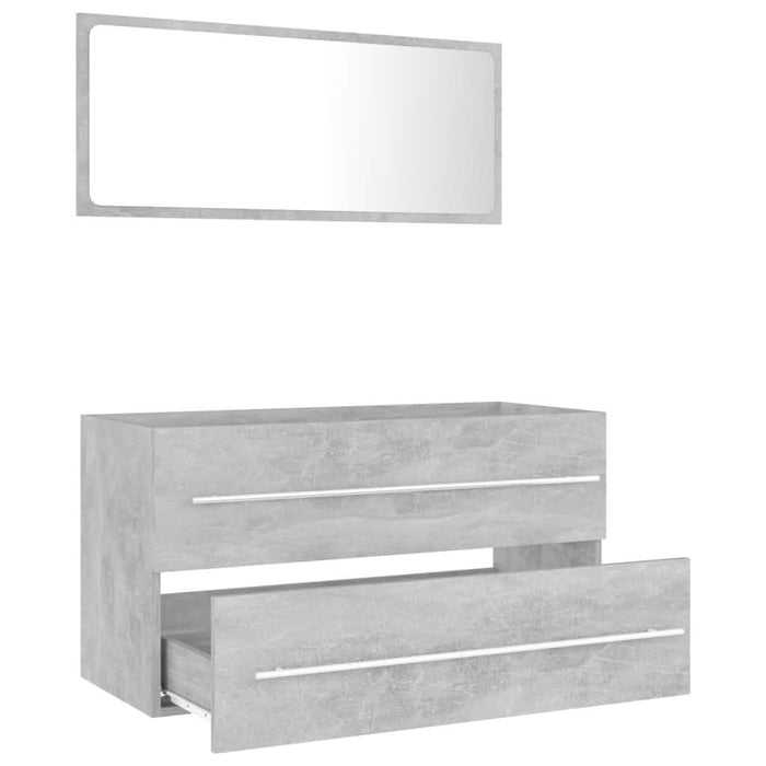 Set mobilier de baie, 2 piese, gri beton, PAL - WALTI WALTI
