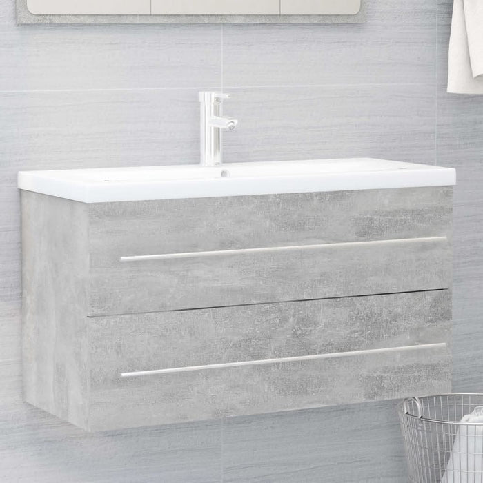 Set mobilier de baie, 2 piese, gri beton, PAL - WALTI WALTI