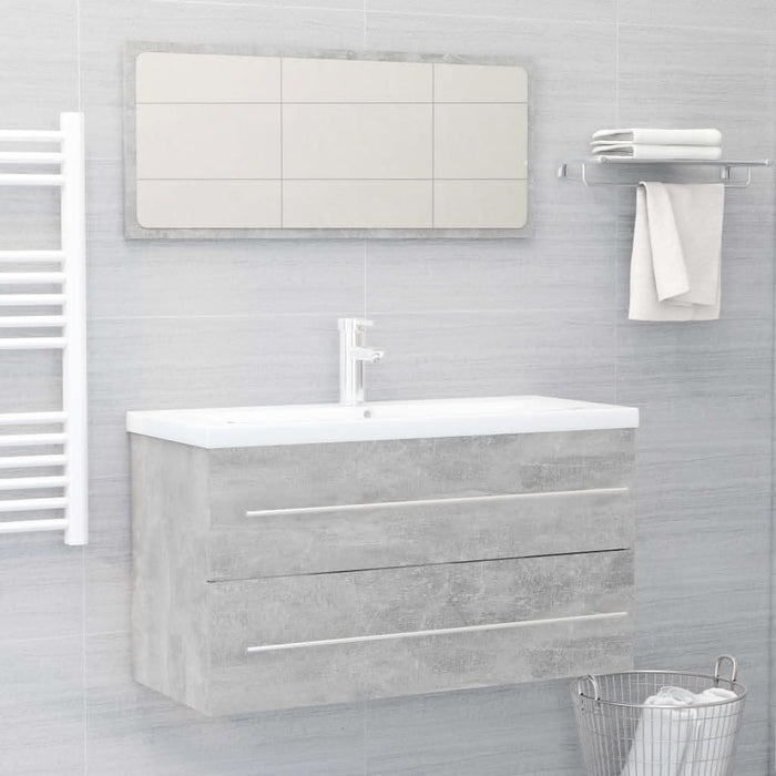 Set mobilier de baie, 2 piese, gri beton, PAL - WALTI WALTI