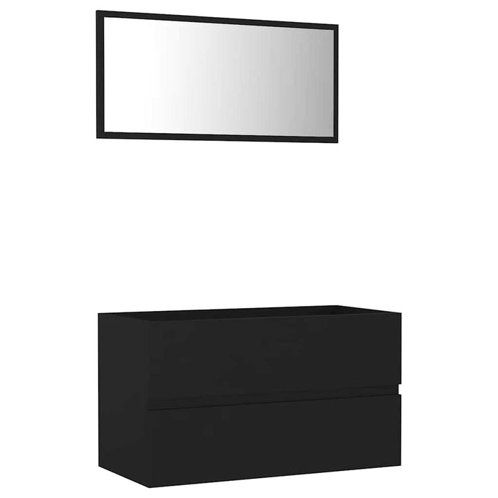 Set mobilier de baie, 2 piese, negru, PAL - WALTI WALTI