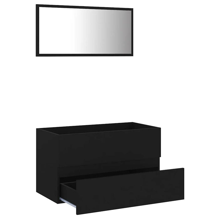Set mobilier de baie, 2 piese, negru, PAL - WALTI WALTI