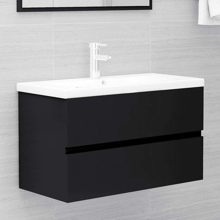 Set mobilier de baie, 2 piese, negru, PAL - WALTI WALTI