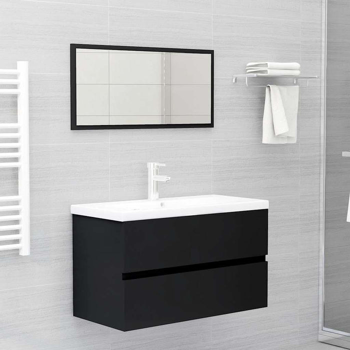 Set mobilier de baie, 2 piese, negru, PAL - WALTI WALTI