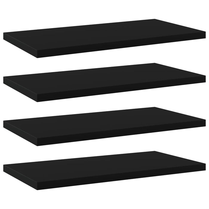 Plăci bibliotecă, 4 buc., negru, 40 x 20 x 1,5 cm, PAL WALTI