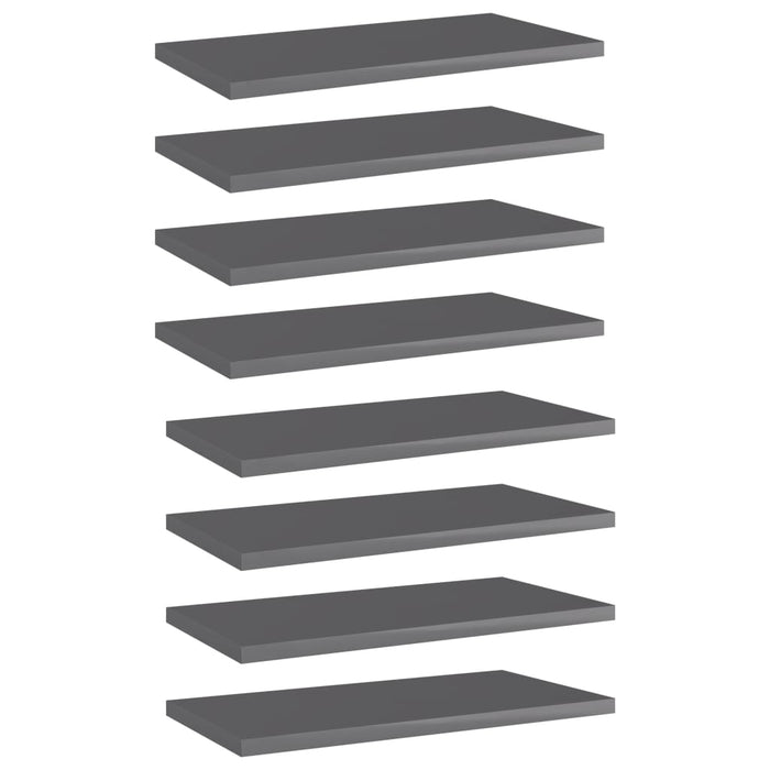 Plăci rafturi 8 buc. gri extralucios 40x20x1,5cm lemn prelucrat - WALTI WALTI