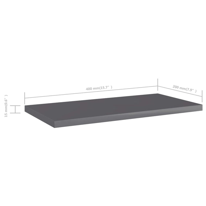 Plăci rafturi 8 buc. gri extralucios 40x20x1,5cm lemn prelucrat - WALTI WALTI