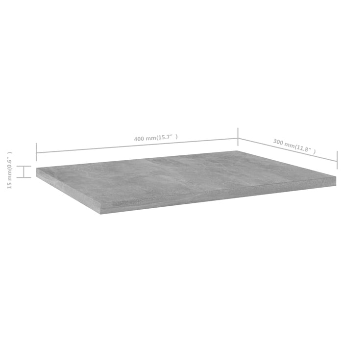 Plăci bibliotecă, gri beton, 4 buc, 40 x 30 x 1,5 cm, PAL - WALTI WALTI