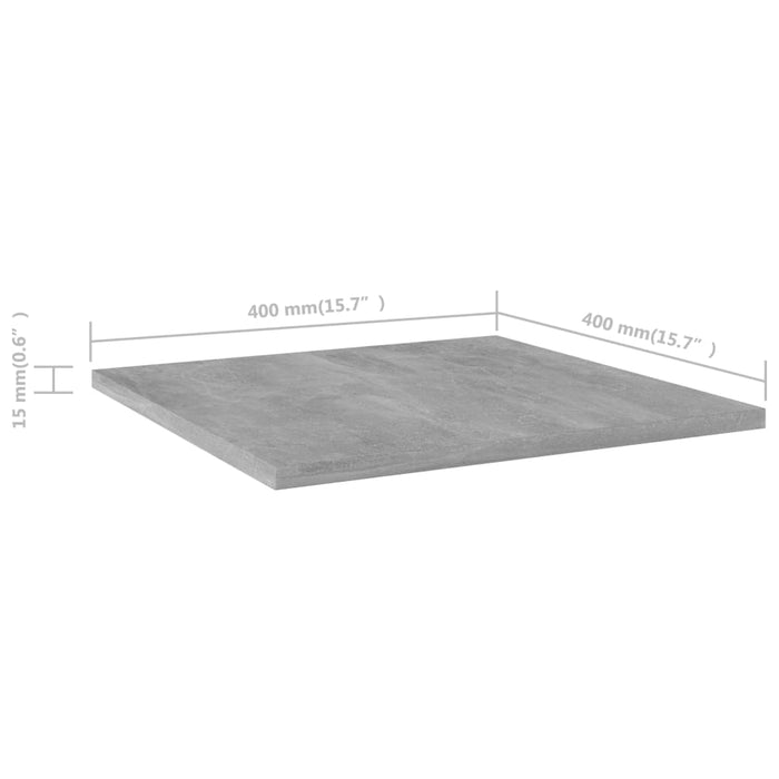 Plăci bibliotecă, gri beton, 4 buc, 40 x 40 x 1,5 cm, PAL - WALTI WALTI