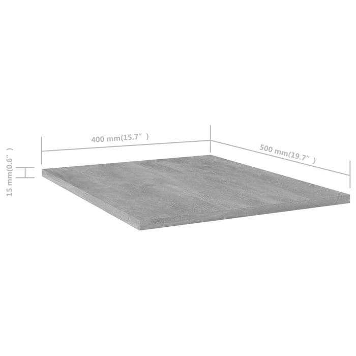 Plăci bibliotecă, gri beton, 4 buc, 40 x 50 x 1,5 cm, PAL - WALTI WALTI