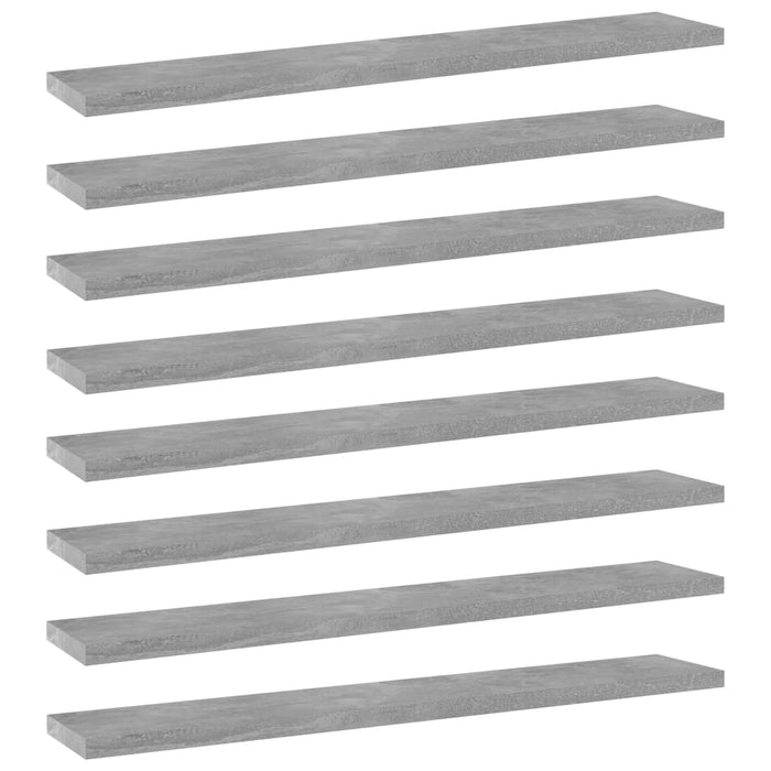 Plăci bibliotecă, gri beton, 8 buc, 60 x 10 x 1,5 cm, PAL - WALTI WALTI