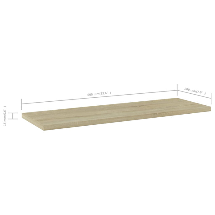 Plăci bibliotecă, stejar sonoma, 4 buc, 60 x 20 x 1,5 cm, PAL - WALTI WALTI