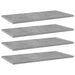 Plăci bibliotecă, gri beton, 4 buc, 60 x 30 x 1,5 cm, PAL - WALTI WALTI