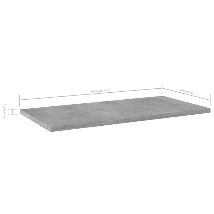 Plăci bibliotecă, gri beton, 4 buc, 60 x 30 x 1,5 cm, PAL - WALTI WALTI