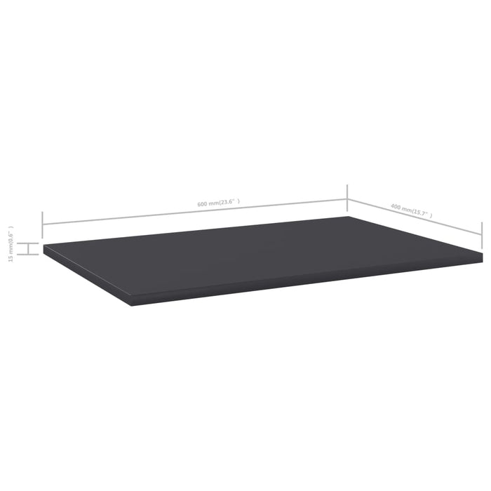 Plăci raft bibliotecă, 8 buc., gri, 60x40x1,5cm, lemn prelucrat - WALTI WALTI