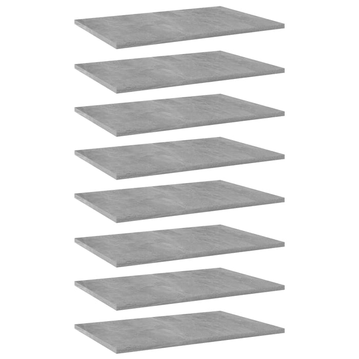 Plăci bibliotecă, 8 buc., gri beton, 60 x 40 x 1,5 cm, PAL WALTI