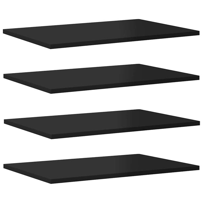 Plăci bibliotecă, 4 buc. negru extralucios 60 x 40 x 1,5 cm PAL WALTI