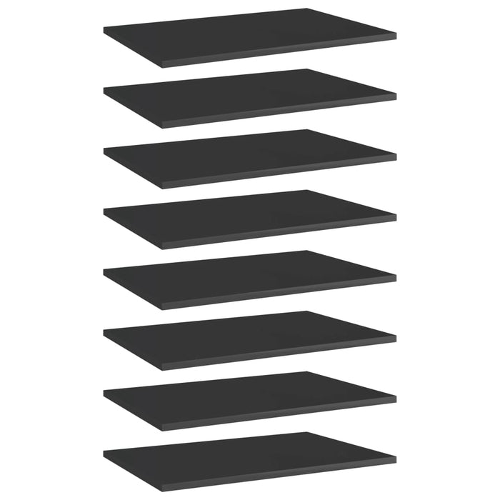 Plăci bibliotecă, 8 buc. negru extralucios 60 x 40 x 1,5 cm PAL - WALTI WALTI