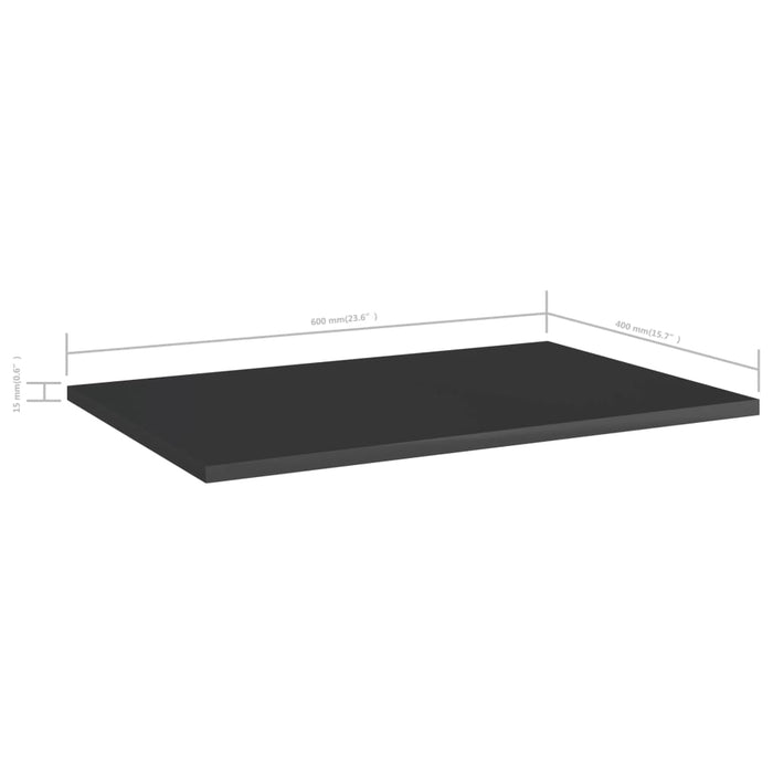 Plăci bibliotecă, 8 buc. negru extralucios 60 x 40 x 1,5 cm PAL - WALTI WALTI