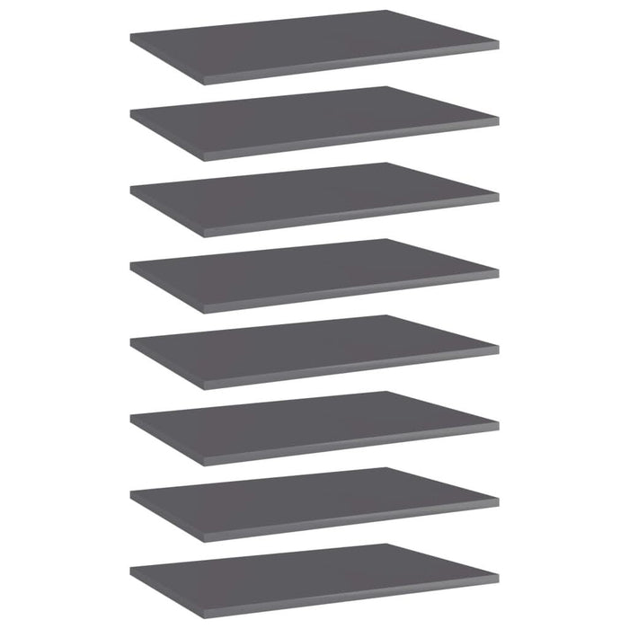 Plăci bibliotecă, 8 buc., gri extralucios, 60 x 40 x 1,5 cm PAL - WALTI WALTI