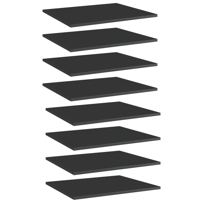 Plăci bibliotecă, 8 buc. negru extralucios 60 x 50 x 1,5 cm PAL WALTI