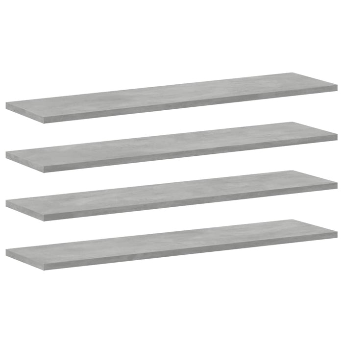 Plăci bibliotecă, gri beton, 4 buc, 80 x 20 x 1,5 cm, lemn - WALTI WALTI