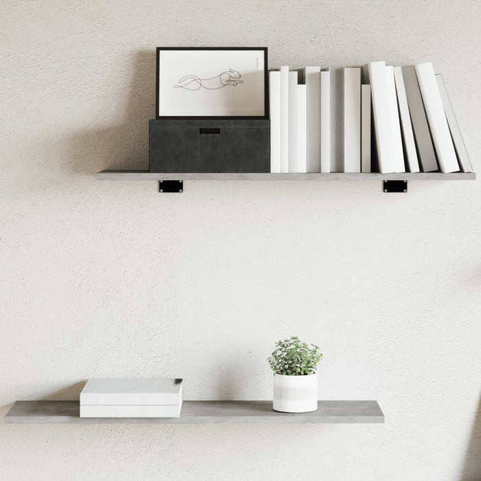 Plăci bibliotecă, gri beton, 4 buc, 80 x 20 x 1,5 cm, lemn - WALTI WALTI