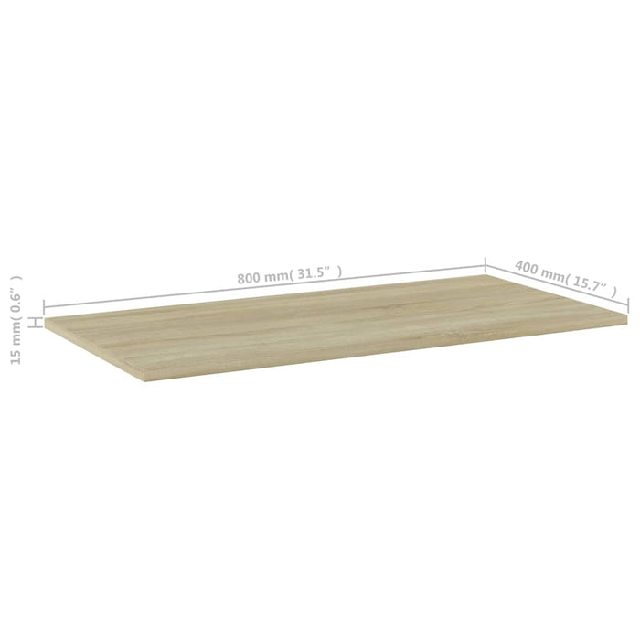 Plăci bibliotecă, 4 buc, stejar sonoma, 80 x 40 x 1,5 cm, PAL WALTI