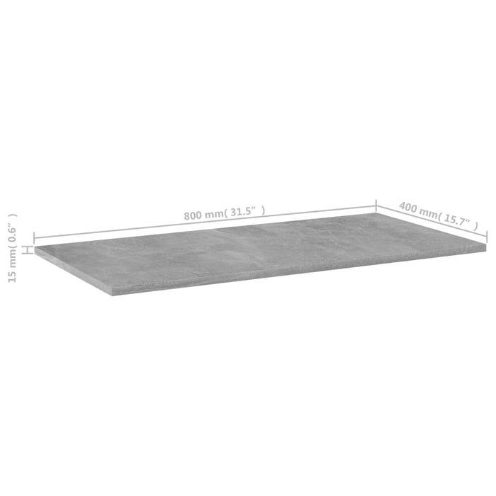 Plăci bibliotecă, gri beton, 4 buc, 80 x 40 x 1,5 cm, PAL WALTI