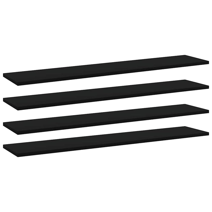 Plăci bibliotecă, 4 buc., negru, 100 x 20 x 1,5 cm, PAL WALTI