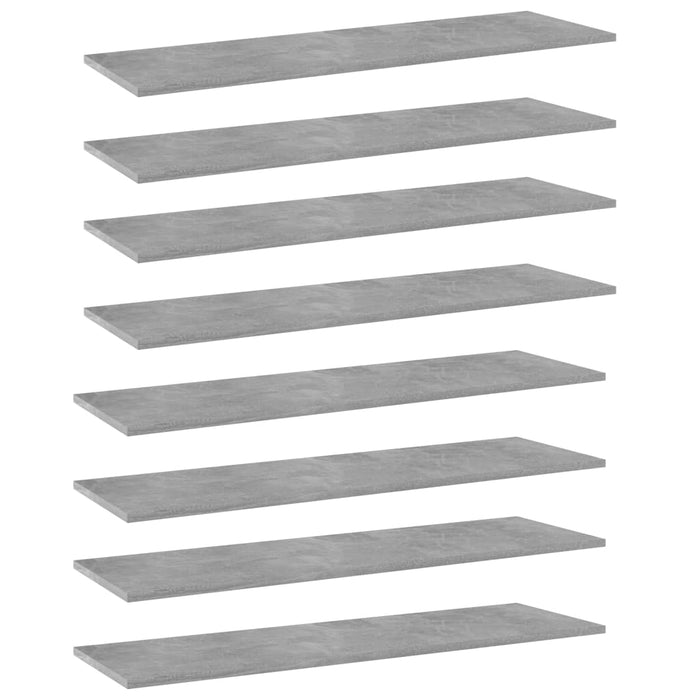 Plăci bibliotecă, 8 buc., gri beton, 100 x 30 x 1,5 cm, PAL WALTI