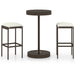 Set mobilier bar de grădină, cu perne, 3 piese, maro, poliratan - WALTI WALTI