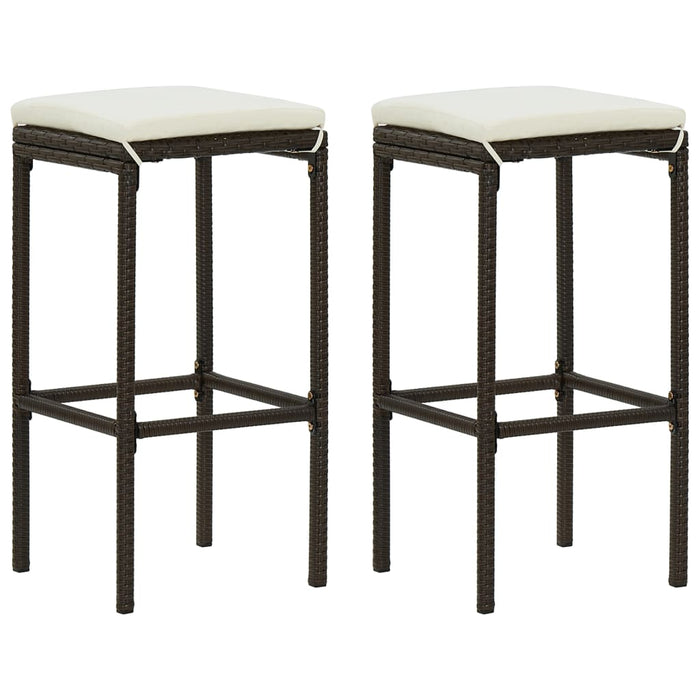 Set mobilier bar de grădină, cu perne, 3 piese, maro, poliratan - WALTI WALTI