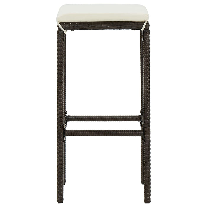 Set mobilier bar de grădină, cu perne, 3 piese, maro, poliratan - WALTI WALTI