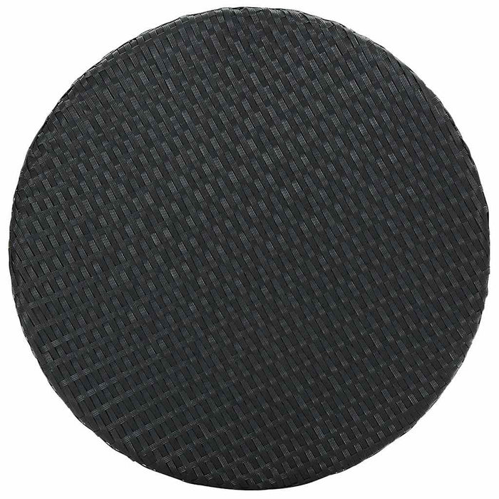 Set mobilier bar de grădină cu perne, 3 piese, negru, poliratan WALTI