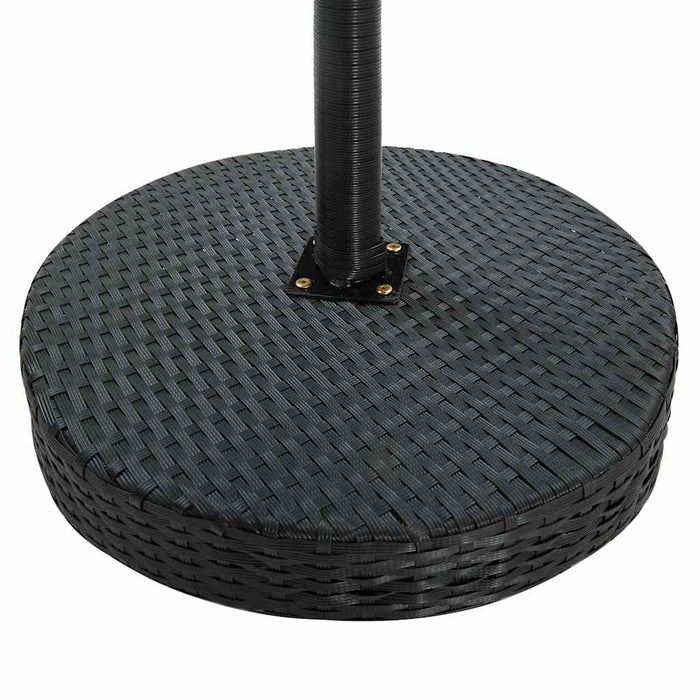 Set mobilier bar de grădină cu perne, 3 piese, negru, poliratan WALTI